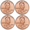 Набор 1 цент 2009 США, 4 монеты, серия Линкольна, Двор P