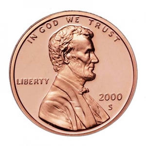 1 цент 2000 Линкольн, США, двор S, пруф цена, стоимость