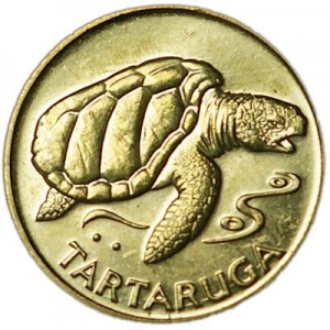 1 escudo 1994 Cape Verde, turtle price, composition, diameter, thickness, mintage, orientation, video, authenticity, weight, Description