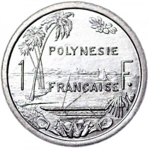 1 franc 1999 French Polynesia price, composition, diameter, thickness, mintage, orientation, video, authenticity, weight, Description