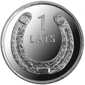 1 лат 2010 Латвия, Подкова (вверх) цена, стоимость