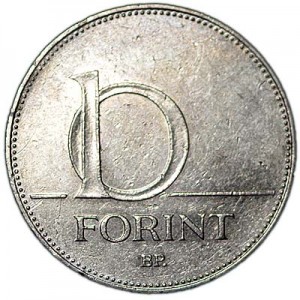 10 Forint Hungary, from circulation price, composition, diameter, thickness, mintage, orientation, video, authenticity, weight, Description