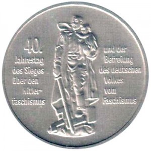10 mark 1985 Germany 40th Anniversary of Liberation from Fascism price, composition, diameter, thickness, mintage, orientation, video, authenticity, weight, Description