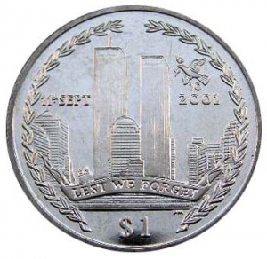 1 доллар 2011, Британские Виргинские острова, Трагедия 11 сентября 2001 цена, стоимость