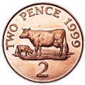 2 pence 1999 Guernsey Cow