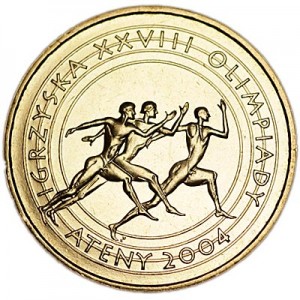 2 zlotys 2004 Poland XXVIII The Olympic Games in Athens (Ateny 2004) price, composition, diameter, thickness, mintage, orientation, video, authenticity, weight, Description