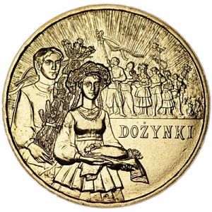 2 zlotys 2004 Poland Lammas (Dozynki) price, composition, diameter, thickness, mintage, orientation, video, authenticity, weight, Description
