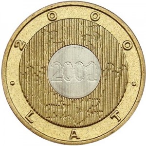 2 zloty 2000 Poland 2000 years (2000 lat) price, composition, diameter, thickness, mintage, orientation, video, authenticity, weight, Description