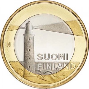 5 евро 2013 Финляндия, Аландские острова, маяк острова Сельскер цена, стоимость