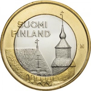 5 евро 2013 Финляндия, Хяме Церковь Святого Лаврентия цена, стоимость