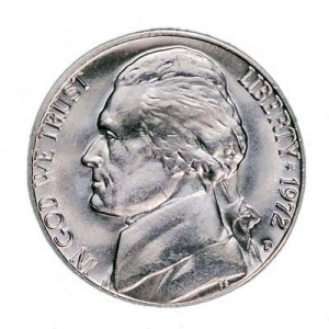 Nickel five cents 1972 US, mint D price, composition, diameter, thickness, mintage, orientation, video, authenticity, weight, Description