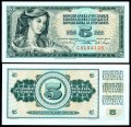 Banknote 5 Dinar Jugoslawien, 1968, XF