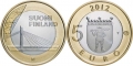 5 евро 2012 Финляндия, Лапландия, Мост Свеча сплавщика