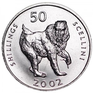 50 шилингов 2002 Сомали, Мандрил цена, стоимость