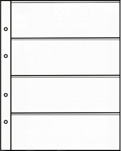 Sheet for 4 banknotes, size "Optima". Suited to albums Optima and Munzen