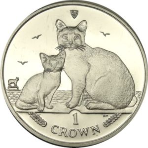 1 crown 2008 Isle of Man Burmilla Cat and Kitten price, composition, diameter, thickness, mintage, orientation, video, authenticity, weight, Description