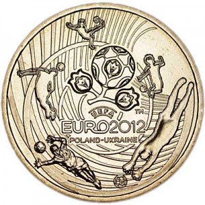 2 zloty 2012, Poland, 2012 UEFA European Football Championship price, composition, diameter, thickness, mintage, orientation, video, authenticity, weight, Description