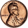1 цент 1964 США Линкольн P, UNC