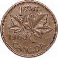 1 цент 1968 Канада, из обращения