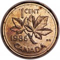 1 cent 1986 Canada, from circulation