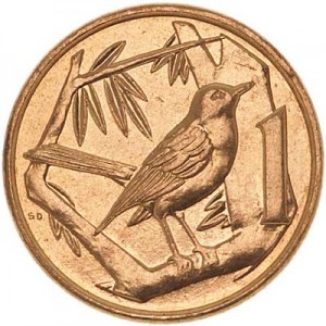 1 цент 1992 Каймановы острова Дрозд цена, стоимость