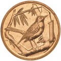 1 цент 1992 Каймановы острова Дрозд