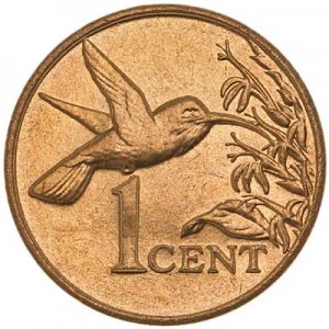 1 cent 1999 Trinidad and Tobago Hummingbird price, composition, diameter, thickness, mintage, orientation, video, authenticity, weight, Description