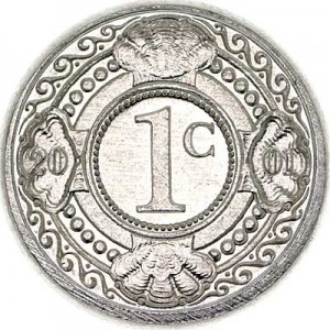 1 cent 2001 Netherlands Antilles price, composition, diameter, thickness, mintage, orientation, video, authenticity, weight, Description