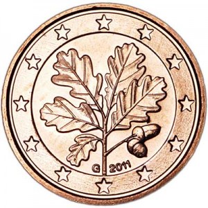 1 цент 2011 Германия G, UNC цена, стоимость