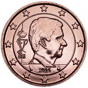 1 цент 2016 Бельгия, UNC цена, стоимость