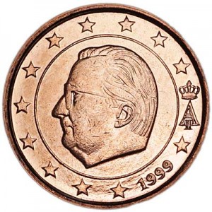 1 цент 1999 Бельгия, UNC цена, стоимость