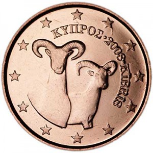 1 цент 2008 Кипр, UNC цена, стоимость
