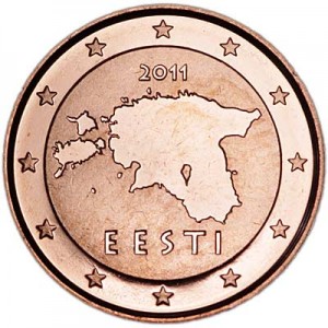 1 цент 2011 Эстония, UNC цена, стоимость