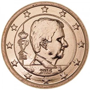 1 цент 2015 Бельгия, UNС цена, стоимость