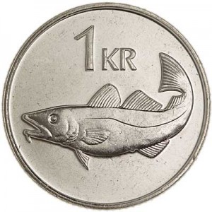 1 crown 2007 Iceland Сod price, composition, diameter, thickness, mintage, orientation, video, authenticity, weight, Description