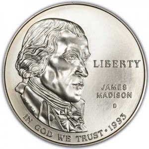 1 доллар 1993 США Мэдисон,  UNC цена, стоимость