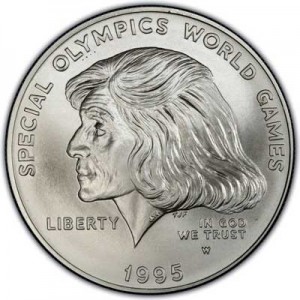 1 доллар 1995 Специальные Олимпийские игры,  UNC цена, стоимость