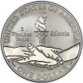 1 доллар 1995 США XXVI Олимпиада Гимнастика,  proof, серебро