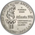 1 доллар 1996 США XXVI Олимпиада Гребля,  proof, серебро