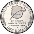 1 доллар 1997 США Мемориал сотрудников правоохранительных органов,  Proof, серебро