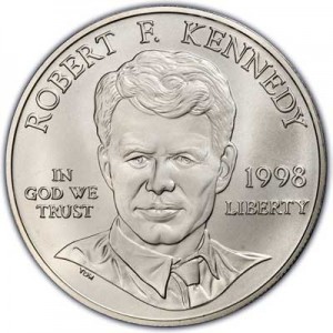 Dollar 1998 Robert F. Kennedy  UNC price, composition, diameter, thickness, mintage, orientation, video, authenticity, weight, Description