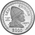 1 доллар 2000 США Лиф Эриксон, серебро proof