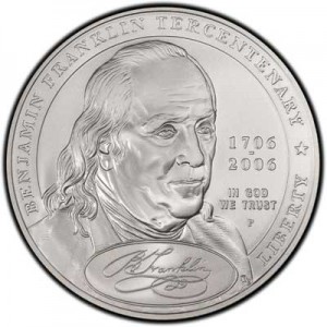 1 dollar 2006 Benjamin Franklin Founding Father,  UNC price, composition, diameter, thickness, mintage, orientation, video, authenticity, weight, Description