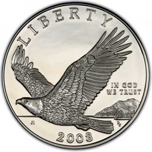 1 доллар 2008 Белоголовый орлан,  proof цена, стоимость