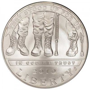 1 dollar 2010 USA Behinderte Veteranen  UNC Preis, Komposition, Durchmesser, Dicke, Auflage, Gleichachsigkeit, Video, Authentizitat, Gewicht, Beschreibung