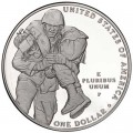 1 доллар 2011 США Медаль за отвагу,  proof, серебро