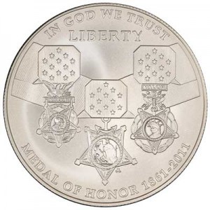 1 доллар 2011 США Медаль за отвагу,  UNC цена, стоимость