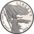 1 доллар 2012 США Звездный флаг, серебро proof