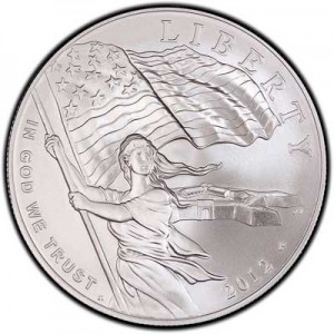 1 доллар 2012 США Звездный флаг,  UNC цена, стоимость