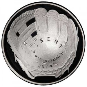 1 dollar 2014 USA Baseball Hall of Fame,  Proof price, composition, diameter, thickness, mintage, orientation, video, authenticity, weight, Description